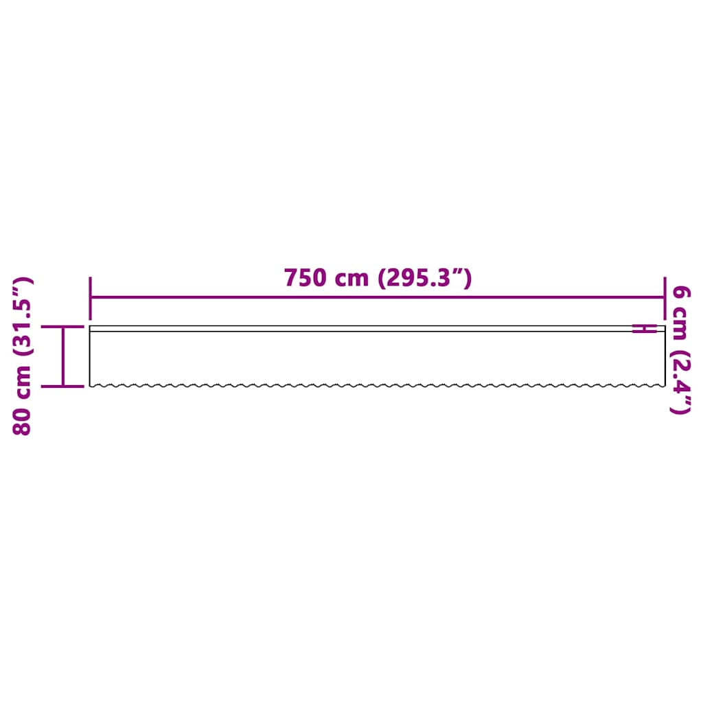 Lace Curtain with Curtains White 750x80cm Polyester